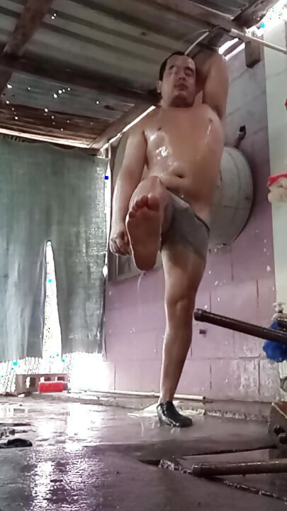 Jesus in boxer pulling his penis 171