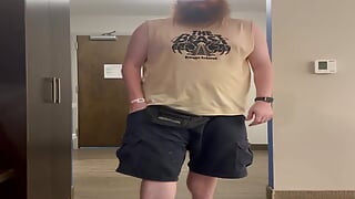 Stripping out of my sweaty clothes after a day of fun