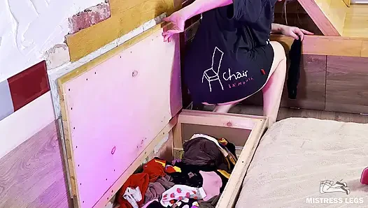 My Slave Lives in a Bedside Chest with My Dirty Laundry, Socks, and Tights