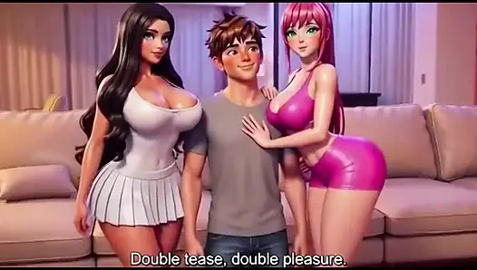 Stepmom and stepsister seduce stepson Taboo