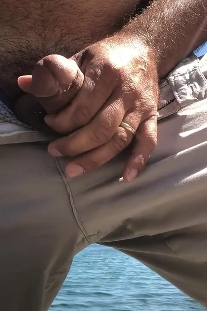 Risky Outside Cumshot. Nice Sea View
