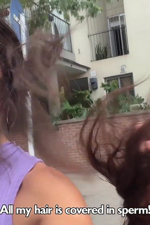 Slutty Neighbors Ask for Cum on Their Cute Faces for Public Cumwalk