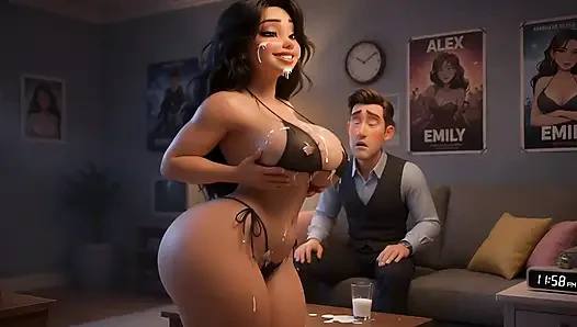 Ep 7: Curvy Wife in Sheer Black Torn Micro Bikini Gets Hands All Over Ignoring Husband