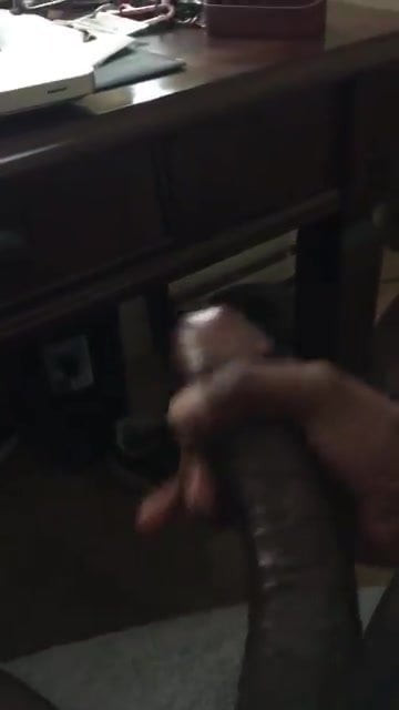 Stroking His Hard Black Dick