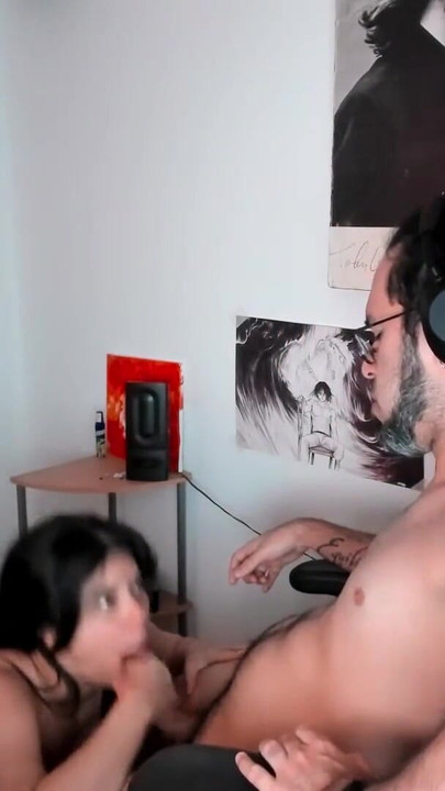 Hacked webcam - forbiden amateur couple blowjob | Clip 1