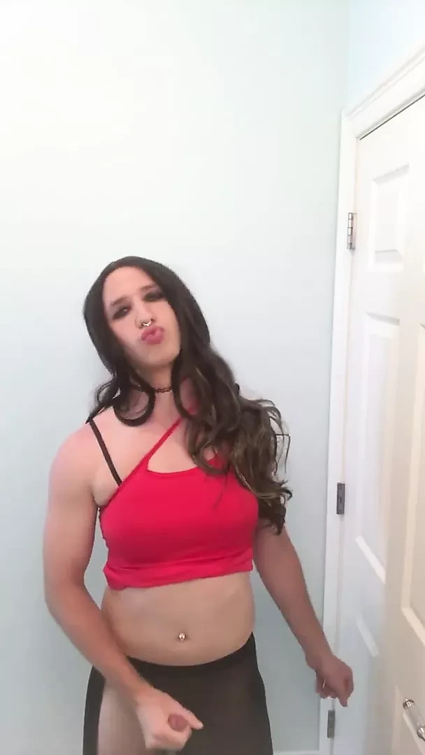 Sexy Crossdresser Jerking Off