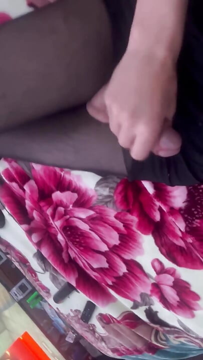 My First Tease in My Crotchless Tights and Dress