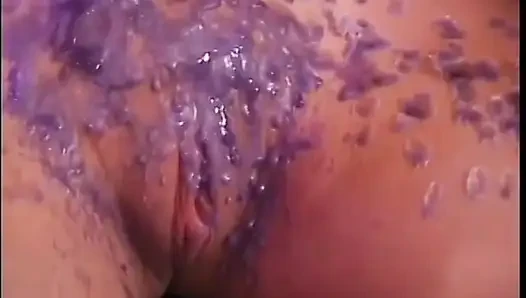 Two blonde mistresses in latex pour hot candle wax on young slave girl