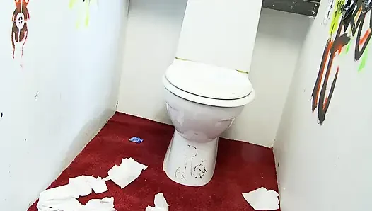 Gloryhole action with busty blonde babe
