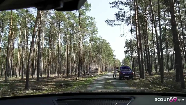 Petite German Glasses Girl TinyEmily give Stranger a Fuck for help with Car breakdown