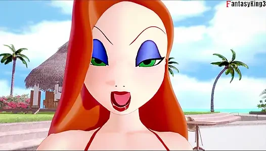 Jessica Rabbit bikinili bakış açısıyla seks yapıyor