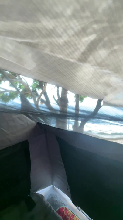 Morning Creampie Camping Sex and Looking Beach View!