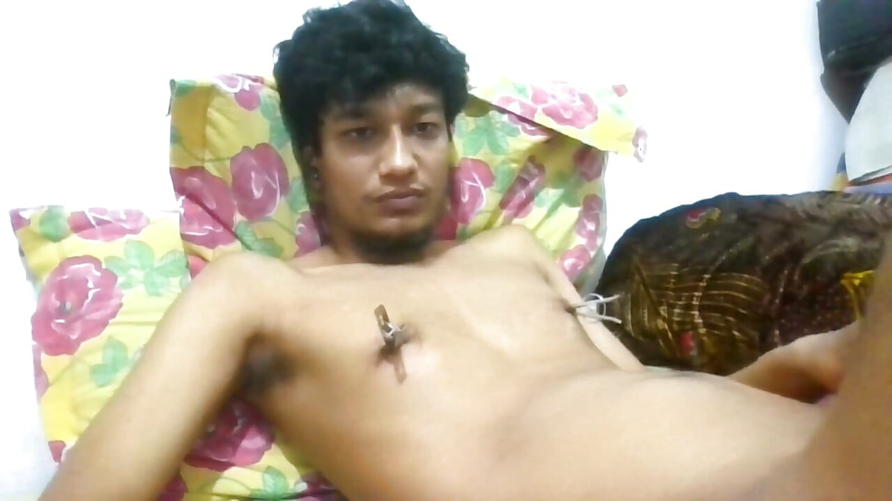 Cum in Mouth with Clamp on Nipples