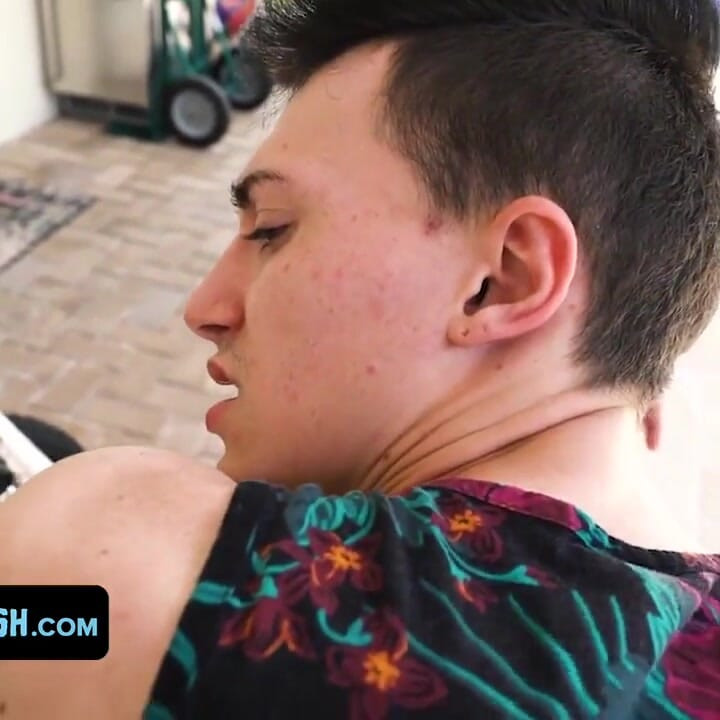 Horny dude taught his stepbro how to suck cock