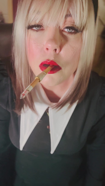 Cute Catholic Girl Tina Snua Smoking A Cork Cigarette - Lots Of Dangles And Snap Inhales | Clip 1