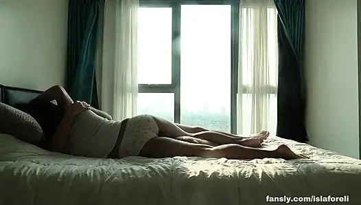 Pasangan antar ras amatir asli - pacar asia mungil & pacar kulit putih pagi-pagi dengan pemandangan