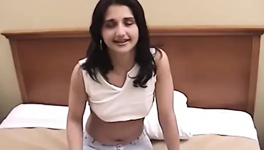 Brunette Sucks Cock Deep and Takes Facial