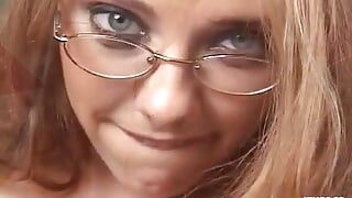 Horny Girl with Glasses Squirts a Lot on a Man While Riding Him