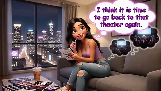 Stepdaughter Becomes the Virgin of the Porn Theater After Forbidden Desire for Stepfather (AI generated)