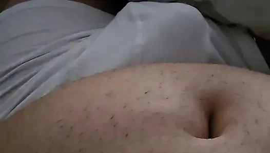 Step mom hand slip under step son white panties get his hard dick