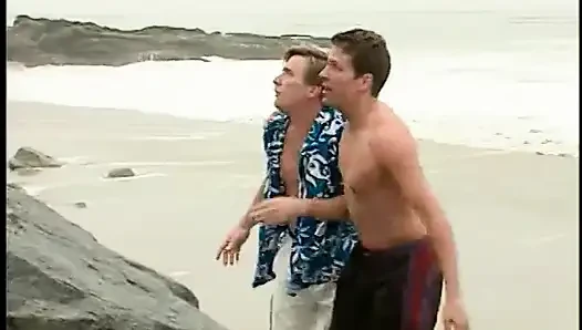 Einsamen strandzeugen, heiße fickaktion mit einer hübschen blondine