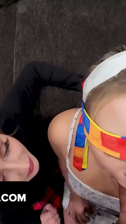 DadCrush - Beautiful Busty Teens Anna Claire Clouds & Laney Grey Take Turns Riding Stepdaddy's Cock | Clip 2