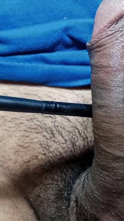 a pleasurable and very exciting caress with a soft brush all over my penis by my expert stepsister | Clip 2