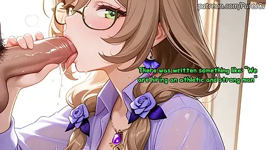 Pass 5 interviews with Genshin Impact girls to get a job (Sex JOI)