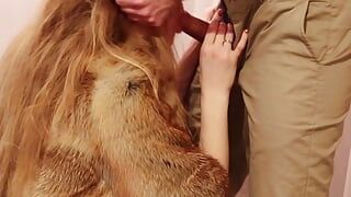 Real couple homemade sex! Close up redhead blowjob and missionary fuck!