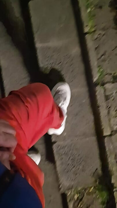 Thick and big Bulgarian cock gets hard in public on the street and squirts cum