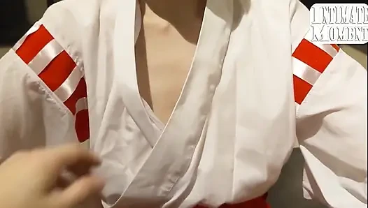Busty Shrine Maiden Inspires Playful Training Challenging Restraint Through Devotion and Discipline Ritual Angle1