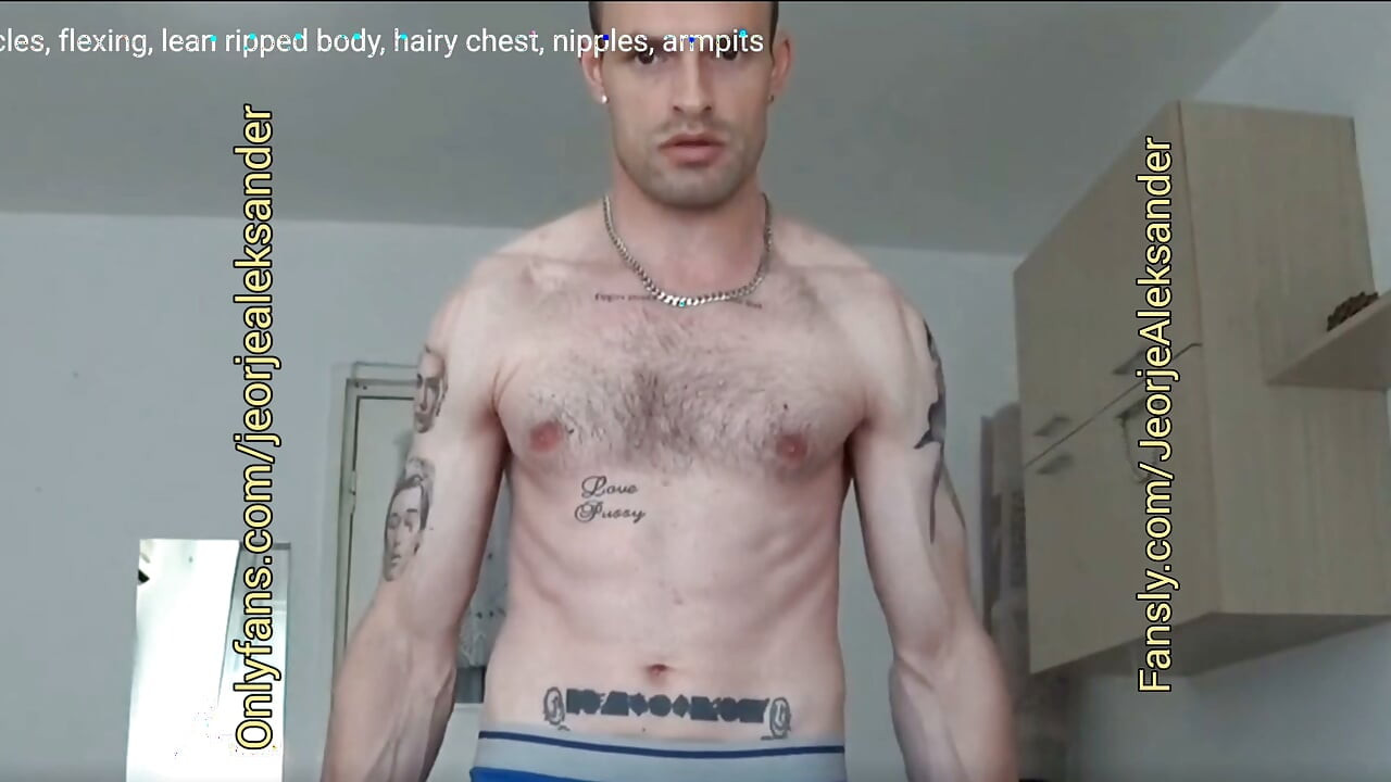 Fit tight muscular body working out