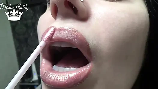 Lip gloss fetish & worship