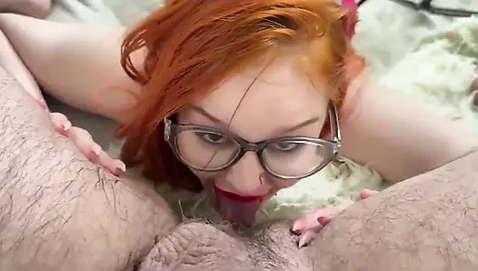 I'm Watching TV with My Stepmother and Sticking My Dick in Her Mouth