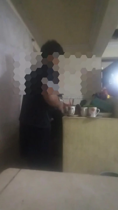 Stunning moment from "Maid fucked in the kitchen (almost discovered by my wife)"