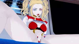 Harley Quinn dedilha sua buceta no metrô. dc hentai