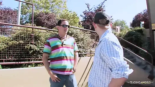 Brunette gets fucked doggy style after getting cunnilingus