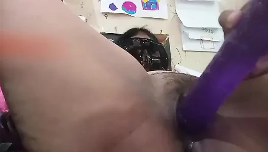 Desi young girl hard fuking by big wooden dildo and moaning loudly