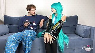 Vocaloid Hatsune Miku Didn't Expect Fans to Have Such Experienced Fingers! Cosplay Handjob Orgasm