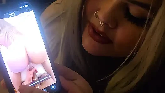 Sie sah zu, wie ich ihn während der SPH & light CBT zum cuckold machen! Flache rosa muschi, keuschheit für cuckie lol