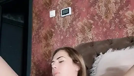 Single mom plays with herself while nobody is at home