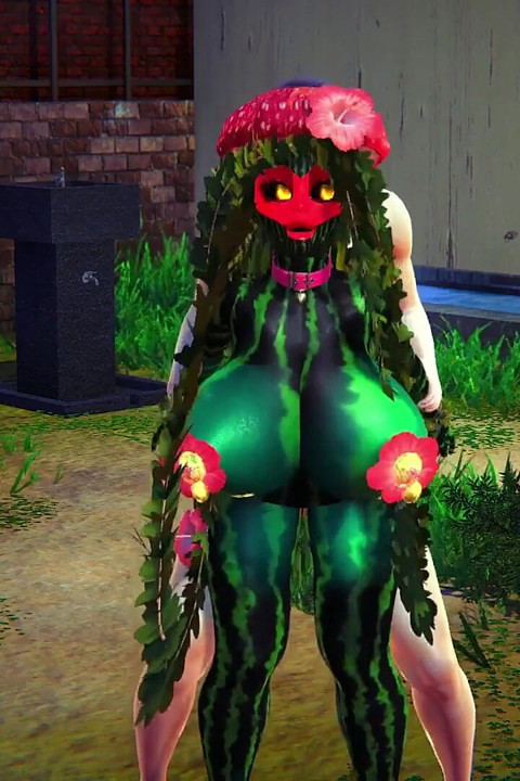 Fucking a Watermelon in the Park : Hentai Monster Girl