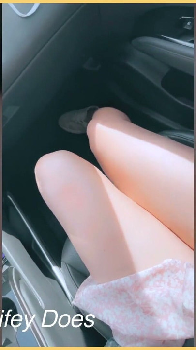 Wifey was so horny on a car ride that she had to flash her tits | Clip 1
