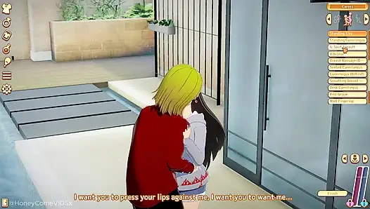 HoneyCome - история Momo, часть 1 - персонализированный характер - Первая встреча и оральный - без цензуры