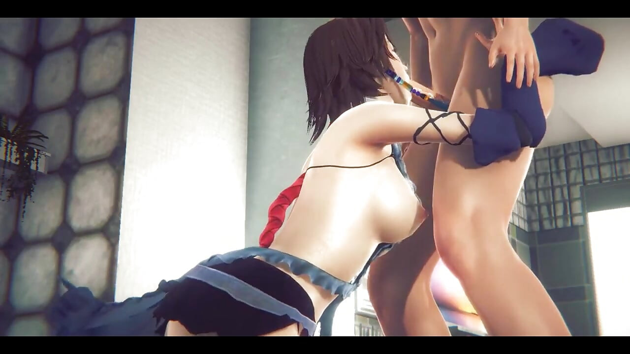 Final Fantasy Hentai - Yuna Pušenje i anal - japanska azijska manga anime filmska igra pornografija