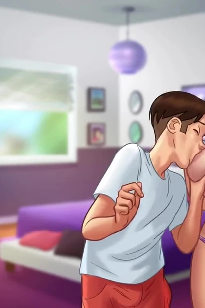Blowjob Scene with Cumshot - Summertime Saga