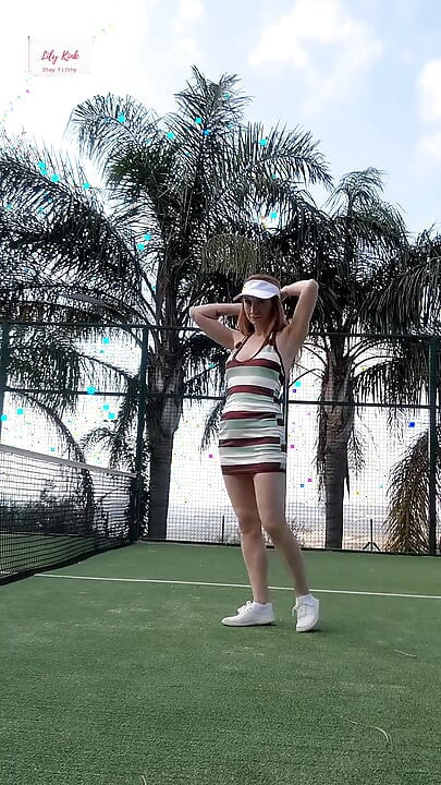 POV Dirty Talking Face Sitting Tennis Court MILF Slut