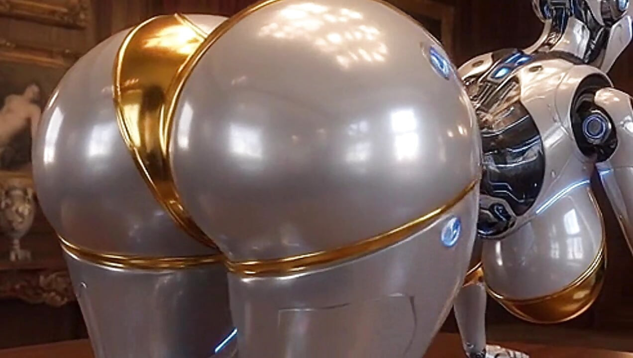 Robot seks bengkung menunjukkan cara menunggang zakar besar