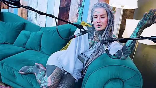 I talk about U - uncomfortable - ASMR podcast SFW talking goth skinny girl dreadlocks tattoo model inked girl