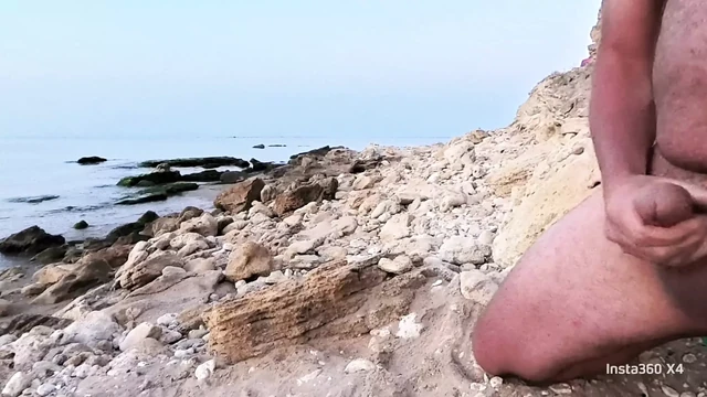 Wank on the rocks